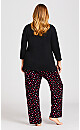 Plus Size Mini Heart Full Length Pant - black