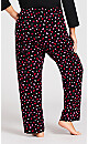 Plus Size Mini Heart Full Length Pant - black