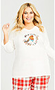 Plus Size Robin Sleep Top - cream