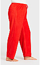 Plus Size Plain Fleece Sleep Pant - red