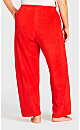 Plus Size Plain Fleece Sleep Pant - red