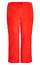 Plus Size Plain Fleece Sleep Pant - red