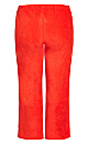 Plus Size Plain Fleece Sleep Pant - red