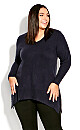 Plus Size Deep Valley Sweater navy