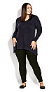 Plus Size Deep Valley Sweater navy