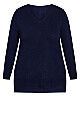 Plus Size Deep Valley Sweater navy