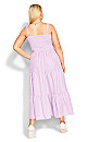 Gingham Maxi Dress - lavender