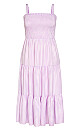 Gingham Maxi Dress - lavender