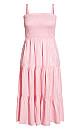 Gingham Maxi Dress - pink nectar