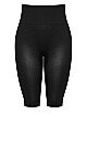 Plus Size Seamless Hi Waist Capri - black