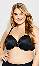 Plus Size Underwire Closure Bra - black