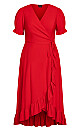 Festive Ruffle Maxi Dress - red