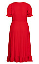 Festive Ruffle Maxi Dress - red