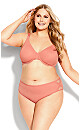 Plus Size Fashion Microfiber Hi Cut Brief - rose