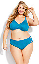 Plus Size Fashion Microfiber Hi Cut Brief - teal