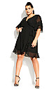 Flutter Frill Dress - black