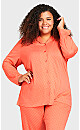 Plus Size Button Print Sleep Top - peach spot