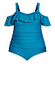 Plus Size Ruffle 1 Piece - teal