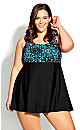 Plus Size Swim Dress Emp Print