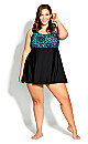 Plus Size Swim Dress Emp Print