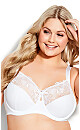 Embroidered Full Support Underwire Bra - white