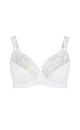 Embroidered Full Support Underwire Bra - white