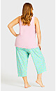 Plus Size Tie Waist Print Sleep Pant - mint 