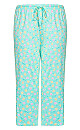 Plus Size Tie Waist Print Sleep Pant - mint 