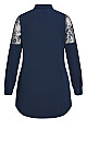 Lacey Hi Lo Shirt - navy