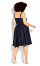 Piping Pin Up Dress - navy