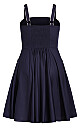 Piping Pin Up Dress - navy