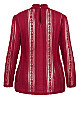 Panelled Lace Top - ruby