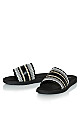 WIDE FIT Stripe Weave Slide - black