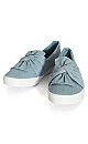 WIDE FIT Denim Knot Canvas Flat - blue