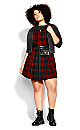 Pinafore Check Dress - red