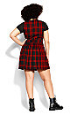 Pinafore Check Dress - red