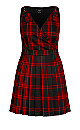 Pinafore Check Dress - red