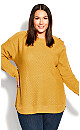 Plus Size Birdseye Sweater - mustard