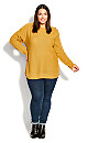 Plus Size Birdseye Sweater - mustard