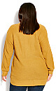 Plus Size Birdseye Sweater - mustard