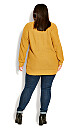 Plus Size Birdseye Sweater - mustard