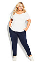 Plus Size Contrast Pocket Knit Pant - navy