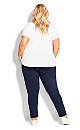 Plus Size Contrast Pocket Knit Pant - navy