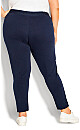 Plus Size Contrast Pocket Knit Pant - navy