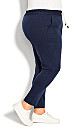 Plus Size Contrast Pocket Knit Pant - navy