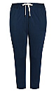 Plus Size Contrast Pocket Knit Pant - navy