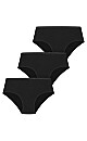 Plus Size Hi Cut Plain Brief 3Pk - black