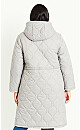 Quilted Hood Coat - gray