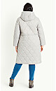 Quilted Hood Coat - gray