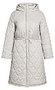 Quilted Hood Coat - gray